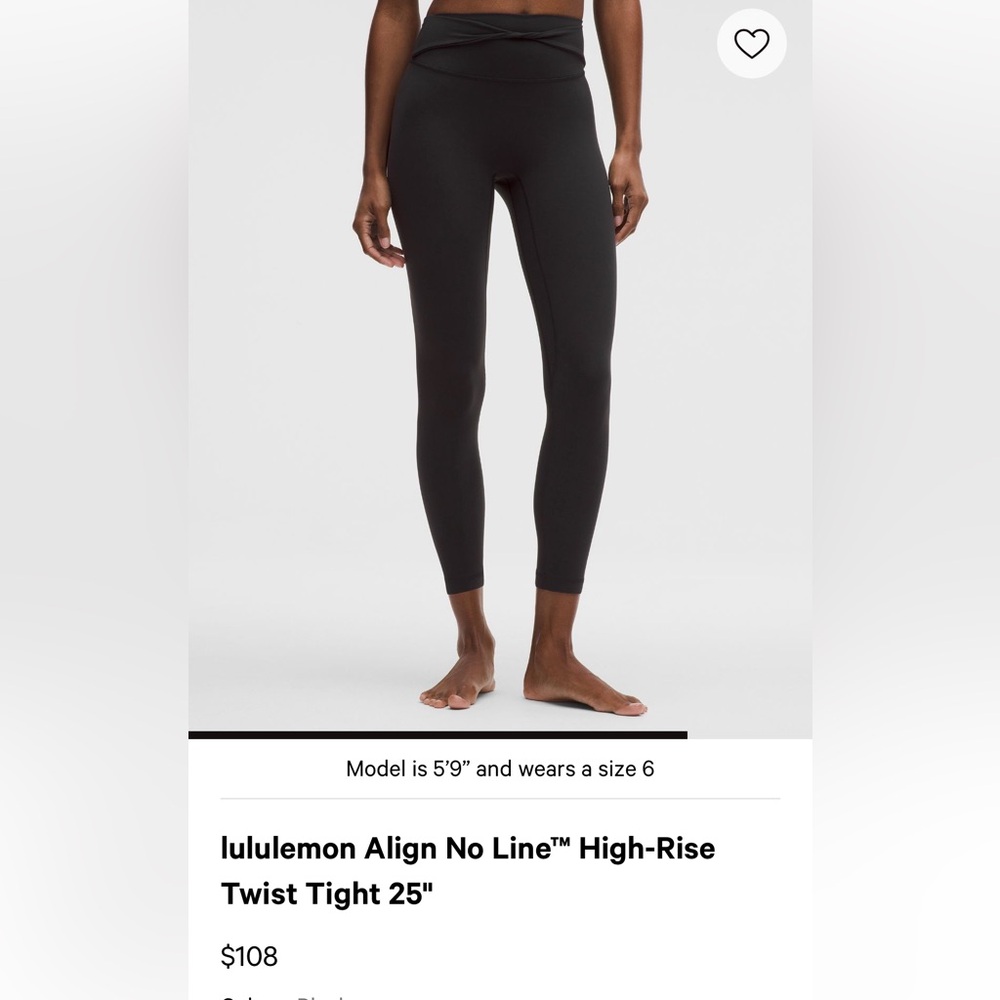 NWOT lululemon Align No Line™ High-Rise Twist Tight — Black - NEW CUT